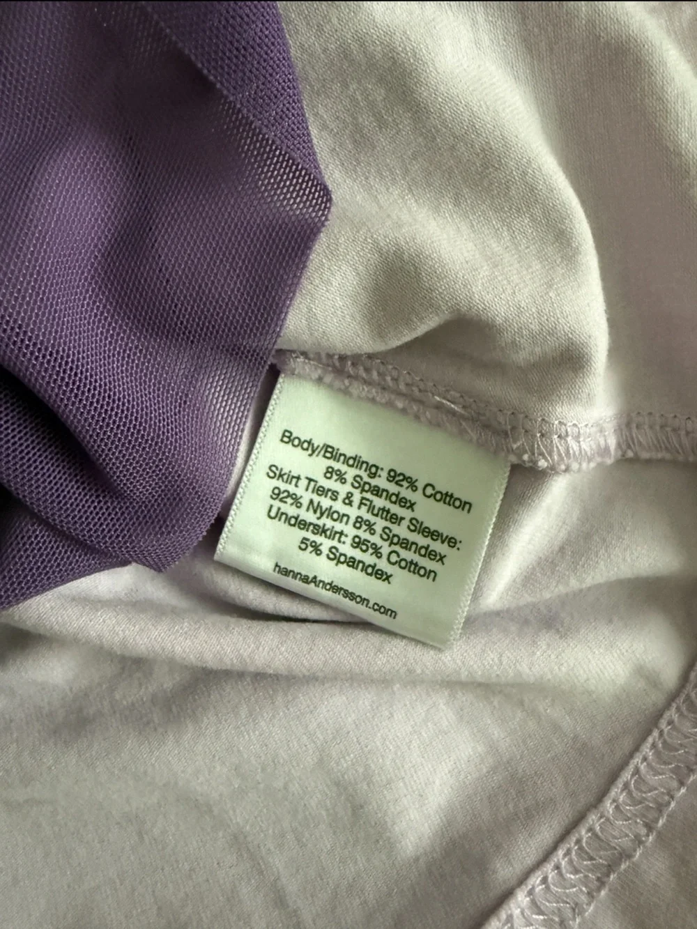 Hanna Andersson Lavender Layered Party Dress with Deep Purple Hem Size 4